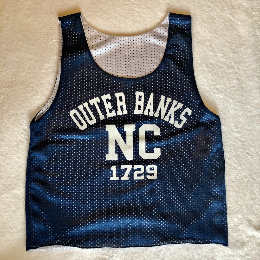 Outer Banks Blue & White Mesh Tank Top Medium